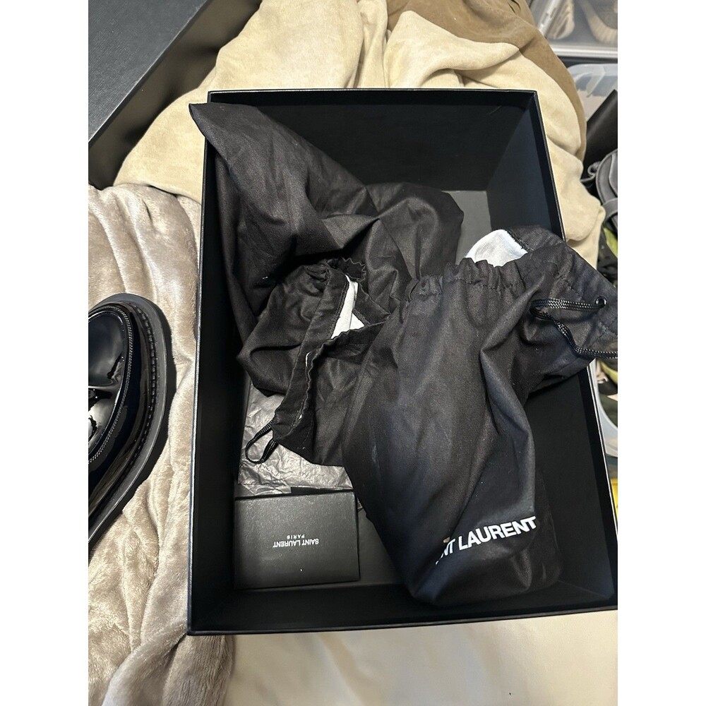 Saint Laurent Black Patent Leather Teddy Loafers Size 8m 41.5EU - Picture 7 of 7